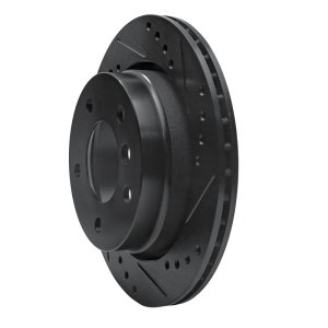 BMW 320I Brake Rotor (1) - Rear Right - R1 Concepts - Drilled & Slotted - Black - `96-`05